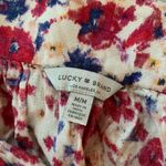 Lucky Brand Lucky Brand Women's Floral Square Neck Flutter Sleeve Relaxed Cropped Blouse M Photo 3
