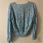 Sail To Sable NWT Tuckernuck V-Neck Smock Waist Top in Blue Floral Size Large Photo 11