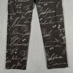 Frank Lyman Womens 12 Black Script Graffiti Writing Trouser Pant 226302 Photo 9