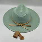 NWT C.C. Mint Green Straw Panama Hat with Braided Band Photo 0