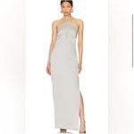 NWT OW Collection Saga Satin‎ Maxi Dress Grey Sz Medium $250 Gray Photo 2