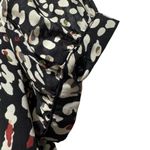 Ellison  Animal Print Blouse Size S Short Sleeve Textured Trim Photo 8