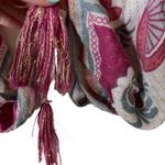 ZARA  boho fringe paisley metallic thread scarf Photo 5