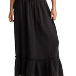 Quince  100% Organic Cotton Gauze Smocked Maxi Skirt Black XL Boho Festival Photo 0