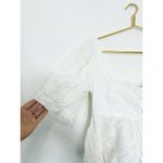 Free People  Leave It To Me Top Babydoll Puff Sleeve Size Small White Boho Cotton Photo 8