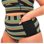 Torrid 3 high rise hip pockets striped swim bottom bikini brief SW 2819 Photo 0