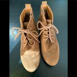 City classified wedge lace up ankle booties Brown Size 7.5 Photo 1