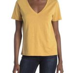 BP Women's V-Neck Plain Tan Mustard Basic Tee Shirt XS NWT Photo 0