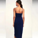 Lulus 2/$20 Special Guest Navy Blue Surplice Midi Dress Photo 1