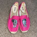 Soludos Elephant Embroidered Platform Espadrilles Pink 7.5 Photo 2
