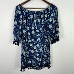 Blue Island Swimsuit Cover Up Dress Womens Medium Blue Floral Beacy Vacation Photo 1