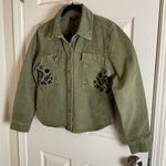 Driftwood Olive Green denim-bohemian Embroidered Women's Jacket size small NWT Photo 1