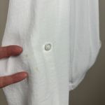 Vera Wang Simply  Blouse Top Womens XL White Roll Tab Button Up Tie Front Shirt Photo 5