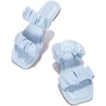 Cape Robbin NEW Jomo Conflict Puffy Strap Sandals in Baby Blue Photo 2