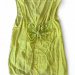 Y2K lime green top with butterfly sequin lace detail and button front Size M Photo 0