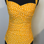 NWT Nip Tuck Swim One Piece Size 6 (US) Marigold Yellow with White Polka Dots Photo 0