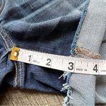 American Eagle  Midi Dark Blue Denim Super Stretch Shorts Cuff Raw Hem Size 4 Photo 6