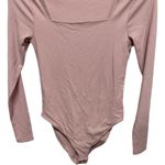 Old Navy  Baby Pink Ribbed Long Sleeve Bodysuit Size Medium Square Neck Photo 4