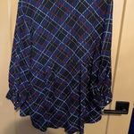 Valerie Stevens  blouse plaid tartan blue black red size L Photo 1