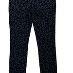 Madewell NWOT  9" Mid-Rise Skinny Jeans Size 24 Black Velvet Flocked Animal Print Photo 5