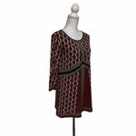 Max Studio  Maroon Geometric Print Small Top Blouse Photo 1