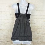 Lululemon Run Back on Track Tank Womens 4 Black Gray Missing Pads Yoga Run Sport Photo 1