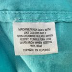 Charter Club  Womens 100% Linen Aqua Blue Button Down Vacation Shirt Sz Medium Photo 8