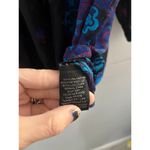 Mossimo Top Womens Large Black Y2K Fairy Grunge Boho Sheer Blouse Paisley Floral Photo 3