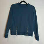 Universal Standard  Blue Riley Raglan Zip Pullover Crew Neck Sweater Photo 0