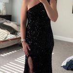 Black Mermaid Sequin Maxi Dress Size M Photo 4