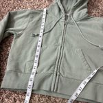 Brandy Melville John Galt Cropped Full Zip Hoodie light Seafoam Greenish color Photo 7