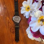 Jessica Simpson  Black Metal Watch with Rhinestones Photo 5