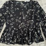 Cupcakes and Cashmere  Black Floral Longsleeve Bell Sleeve Size Extra Small XS Photo 1