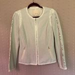 Rebecca Taylor  Lace Detail Cotton Blend‎ Structured Zip Up Jacket Sz 8 Photo 0