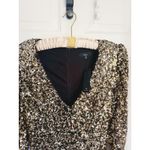 Lulus NWT Lulu’s Gold Sequin Long Sleeve Mini Dress Medium Holiday NYE Photo 7