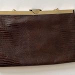 Etra vintage brown leather crocodile pattern pocketbook/ clutch. Photo 1