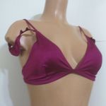 PINK - Victoria's Secret NWOT Victoria’s Secret Magenta Shine Ruffle Off The Shoulder Bikini Top Sz M Photo 1