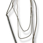 Lot of 4 Silvertone Chain Necklaces Assorted Lengths Silver Photo 0