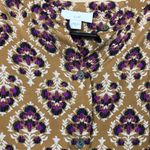 J. Jill Women’s Boho Leaf Print Mother of Pearl Button Photo 2