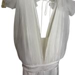Aakaa  Ruffled Tulle Bodice White Jumpsuit Photo 4