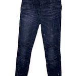 R13  Black Marble Moto Skinny Jeans With Zipper Size 26 Photo 0