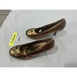 Top Moda Womans Size 7.5 Bronze Slip On Heel Pumps Jewel Accent NWOT Photo 2