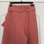 Topshop NWT  Pink Salmon Belted Wide Leg High Waist Dress Pants Trousers Cuffed 6 Photo 5