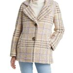 Sam Edelman Sz M Medium Fuzzy Plaid Teddy Jacket  Photo 1