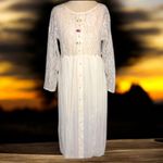 Byer California VINTAGE Amy Too!  White Lace Pleated
Duster Cardigan Dress 14.5 Photo 1