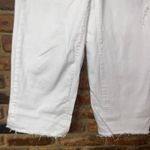Uniqlo  White Wash Denim Wide Leg High Rise Raw Hem Cut-Off Jeans Women's Size 24 Photo 4