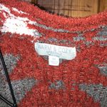 Warm and cozy life style Aztec cardigan orange/gray size medium fuzzy top Photo 2