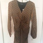 MINKPINK NWT Mink Pink Valentina Long Sleeve Faux Wrap Dress Printed Brown Size Small Photo 3