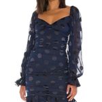 For Love & Lemons Lula Mini Navy Blue Polka Dot Dress size small Photo 0