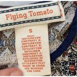 Flying Tomato  HoBo Boho Style Smocked Geometric Paisley Blouse Size Small Photo 4